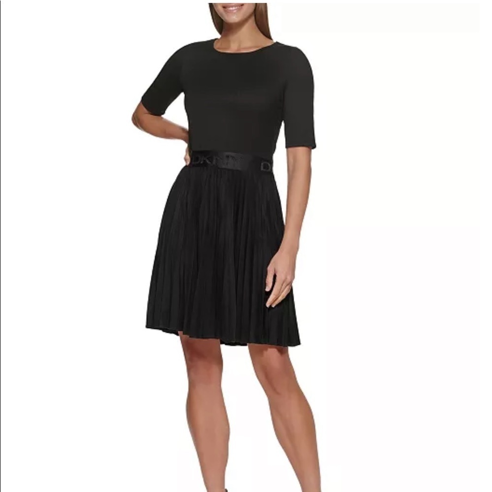 NWT Pleated Fit & Flare Dress DKNY